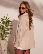 Champagne Coast Linen Button Down Top