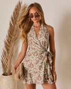 Sunberry Halter Wrap Tie Mini Dress