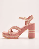 Blush % Tullia Contrast Trim Raffia Platform Sandals-3