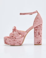 Mauve % Evening Proper Velvet Platform Heels-5