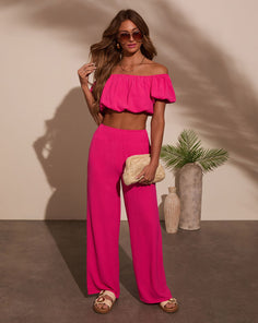 Maldives High Rise Smocked Waist Pants