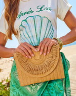 Amalfi Society Woven Straw Clutch