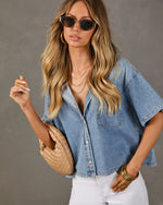 Daily Darling Denim Button Down Top
