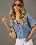 Daily Darling Denim Button Down Top