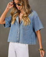 Daily Darling Denim Button Down Top