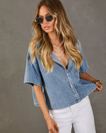Daily Darling Denim Button Down Top