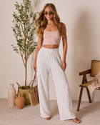 White % Magen Relaxed Wide Leg Pants-1
