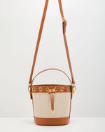 Shoreline Stroll Canvas Vegan Leather Bucket Bag