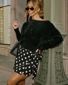 Black % Noellie Cropped Fuzzy Knit Sweater-2