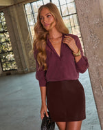 Wild Current Woven Vegan Leather Mini Skirt