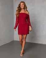 Emberlee Off The Shoulder Lace Mini Dress