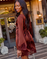 Gayle Satin Lace Trim Mini Dress