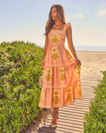 Tropical Reverie Tiered Floral Maxi Dress