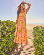 Tropical Reverie Tiered Floral Maxi Dress