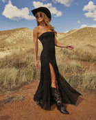 Meralda Strapless Lace Maxi Dress