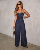 Krissie Belted Denim Jumpsuit