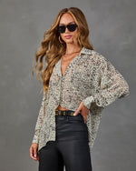Chrishelle Abstract Button Down Blouse