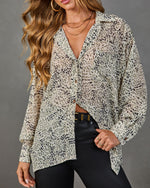 Chrishelle Abstract Button Down Blouse