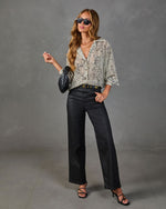 Chrishelle Abstract Button Down Blouse