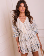 Prairie Peony Floral Lace Trim Top