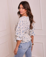 Prairie Peony Floral Lace Trim Top
