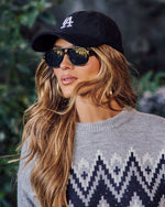 Black % LA Babe Corduroy Baseball Cap-1