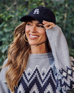 Black % LA Babe Corduroy Baseball Cap-4