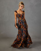 Swoon Society Butterfly Print Maxi Dress