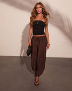 Marley Pleated Lace Trim Barrel Pants