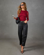 Zavina Ruched Lace Floral Top