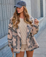 Menita Abstract Sherpa Moto Jacket