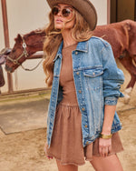 Dark Wash % Influencer Oversized Denim Jacket-1