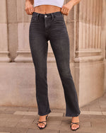 Model Off Duty Super Stretch Mid Rise Straight Leg Jeans