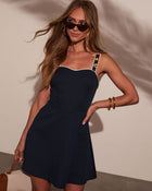 Naila Strap Buttoned Mini Dress