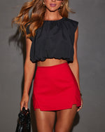 Red % Coronado Cotton Blend Mini Skort-5