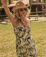 Prairie Aurora Tropical Print Strapless Jumpsuit