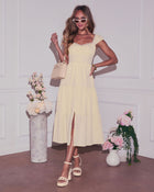 Zoella Tiered Ruffled Shoulders Maxi Dress