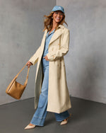 Audrine Vegan Leather Trench Coat