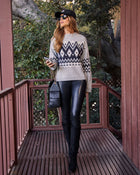 Black % Savrin Vegan Leather Leggings-1