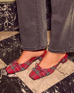Eve Plaid Kitten Heel Mules