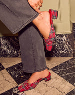 Eve Plaid Kitten Heel Mules
