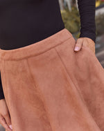 Acoria Pleated Suede Mini Skirt