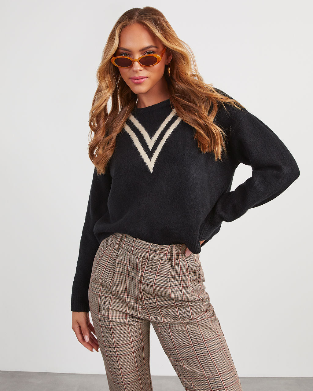 Karly Chevron Striped Sweater – VICI