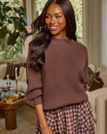 Mocha % Elouise Knit Oversized Pullover Sweater-1
