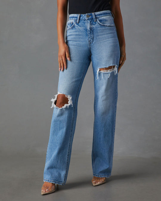 Sequoia 90s Fit Distressed Straight Leg Jeans