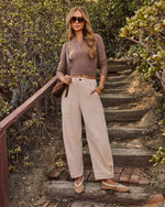 Quiet Corner Waffle Knit Henley Top