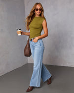 Olive % Dylan Cropped Mock Neck Top-3