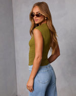 Olive % Dylan Cropped Mock Neck Top-4