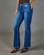 Model Off Duty Super Stretch Mid Rise Straight Leg Jeans