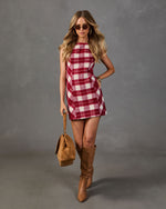 Kaylon Brushed Plaid Mini Dress